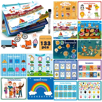 Deti Montessori Dieťa Pokojné Knihy Raného Vzdelávania Hračky Stolový Kalendár Obsadené Knihy Deti Opakovane Vložiť Knihu pre 3-6 Rokov Dieťa